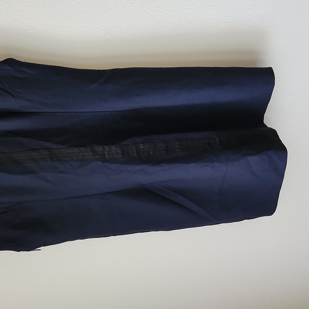 LA LIGNE Wool Cowl Neck Draped Tailored Shift Dress In Navy NWT Sz S made in USA - Picture 8 of 13